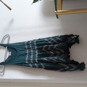 Green gray lace trapeze slip